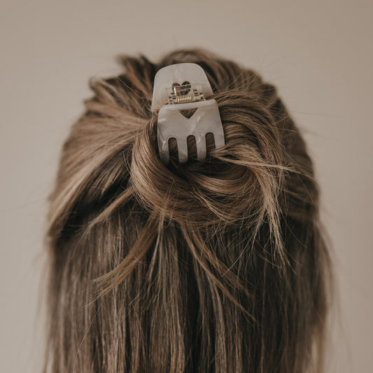 Haarspange klein Herz weiß | Eulenschnitt