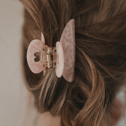 Haarspange groß Herz rosa | Eulenschnitt