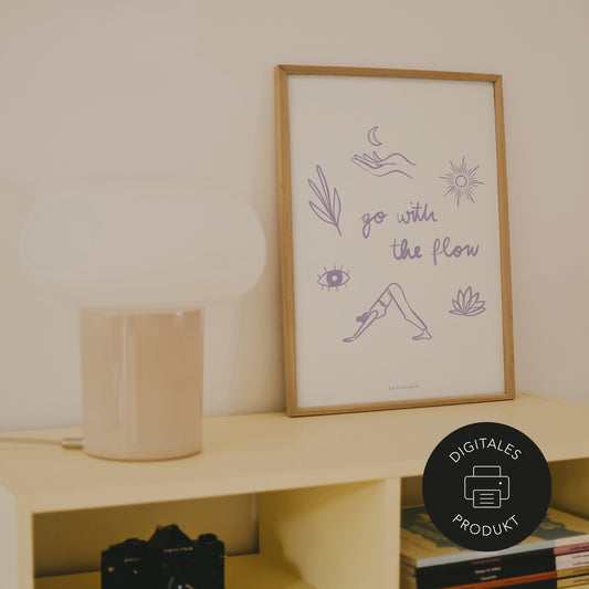 Design Poster mit verschiedenen Illustrationen rund um das Thema Yoga und Meditation zum Download.