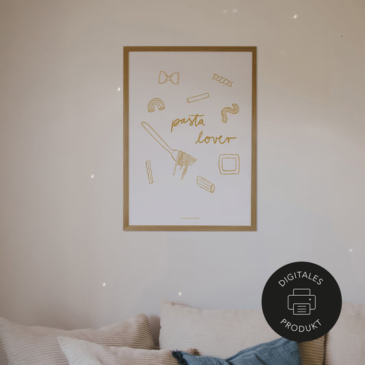 Design Poster mit verschiedenen Illustrationen rund um das Thema Pasta zum Download.