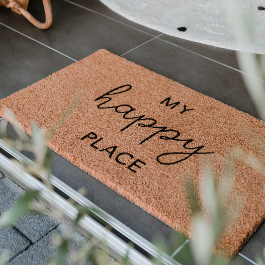 Kokos Fußmatte Happy Place | Eulenschnitt