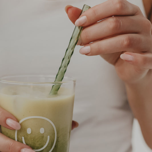 Strohhalme gedreht aus Glas 20cm Grün im 4er Set | Eulenschnitt