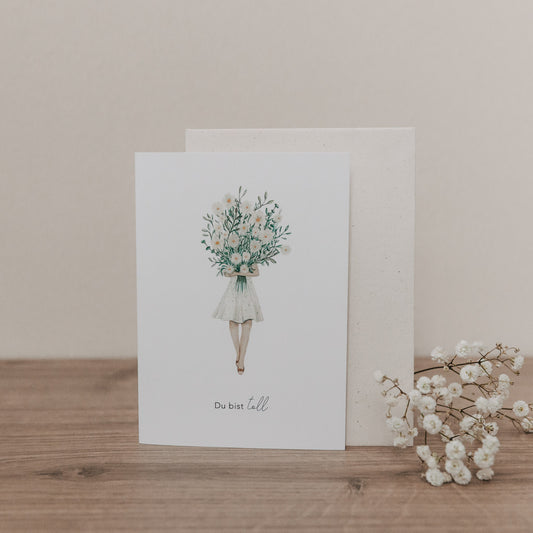 Klappkarte Blumenmädchen | Eulenschnitt