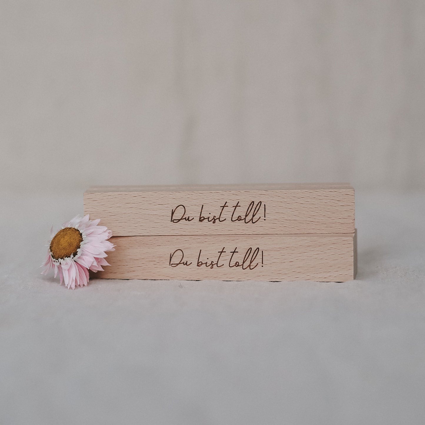 Card and dried flower stand 12cm Du bist toll in a set of 2