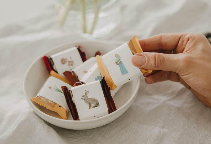 Süße Osteridee: DIY Banderole für Mini-Schokolade