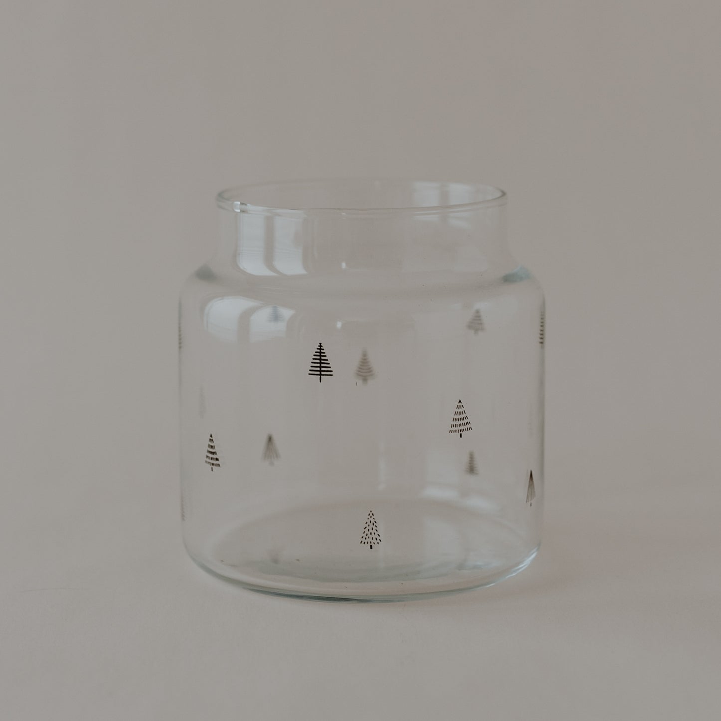 Vase moyen en verre sapins