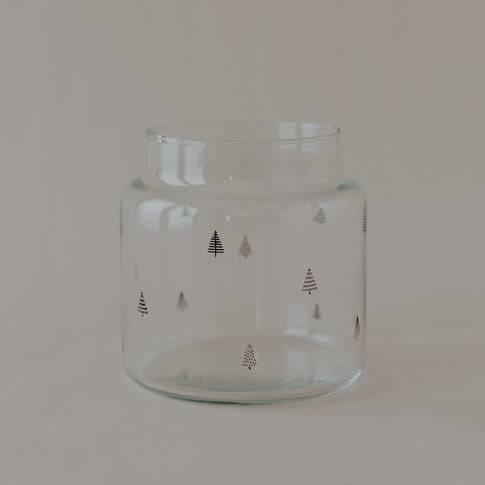 Vase moyen en verre sapins
