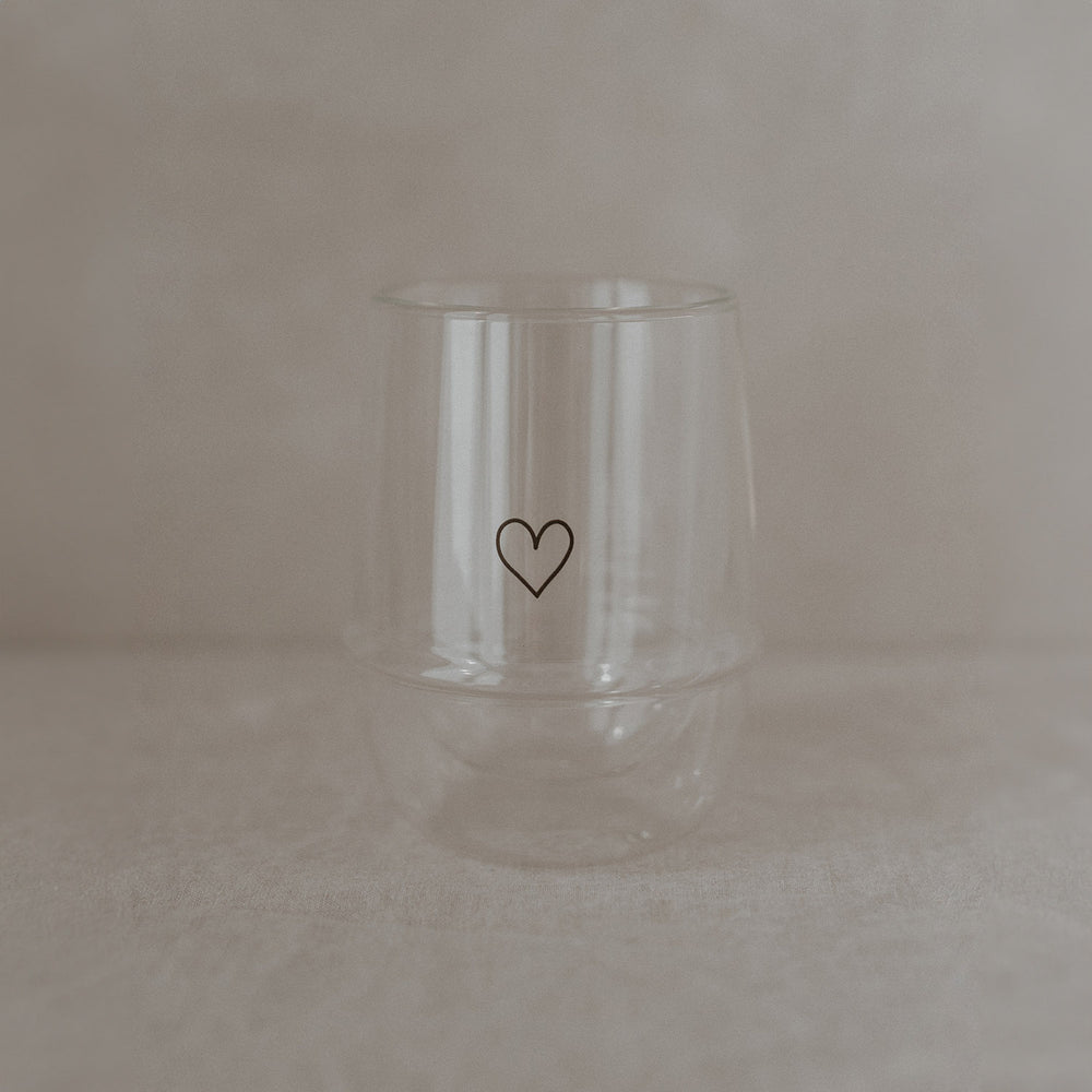 Doppelwandiges Glas 300ml Herz