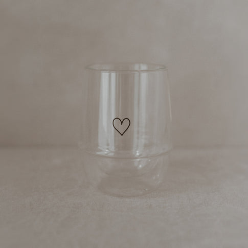 Doppelwandiges Glas 300ml Herz
