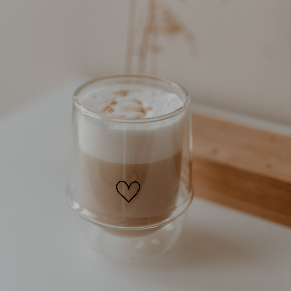 Doppelwandiges Glas 300ml Herz