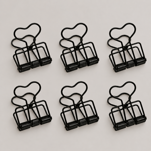 Clip mittel schwarz 6er Set