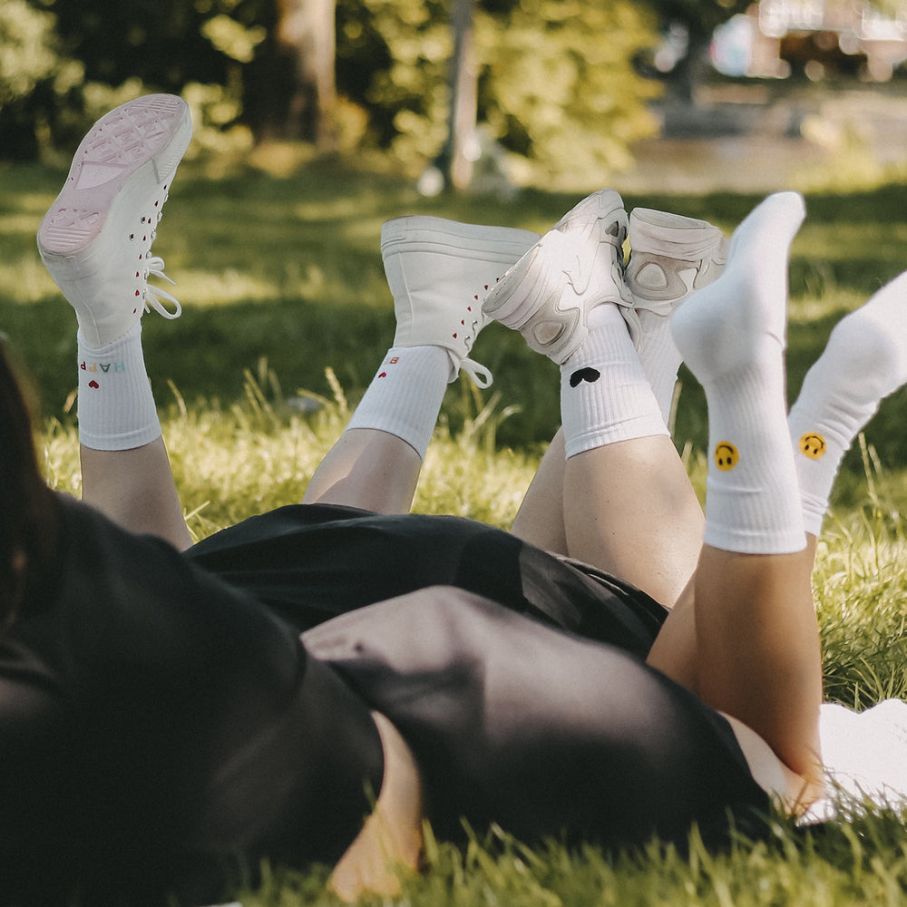 Chaussette Smiley jaune