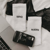 Socken weiß Send nudes