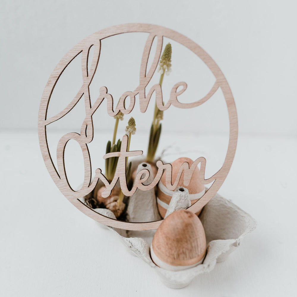 Couronne en bois Frohe Ostern