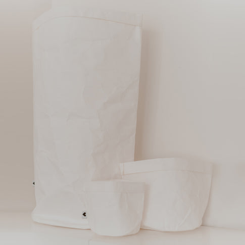 Lot de 2 sacs en papier blanc
