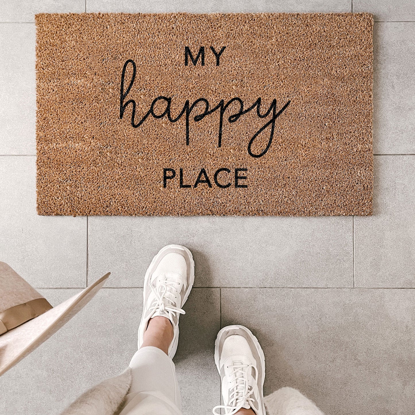 Kokos Fußmatte Happy Place | Eulenschnitt 