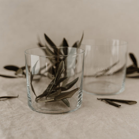 Verre à eau en lot de 2 Selflove blanc