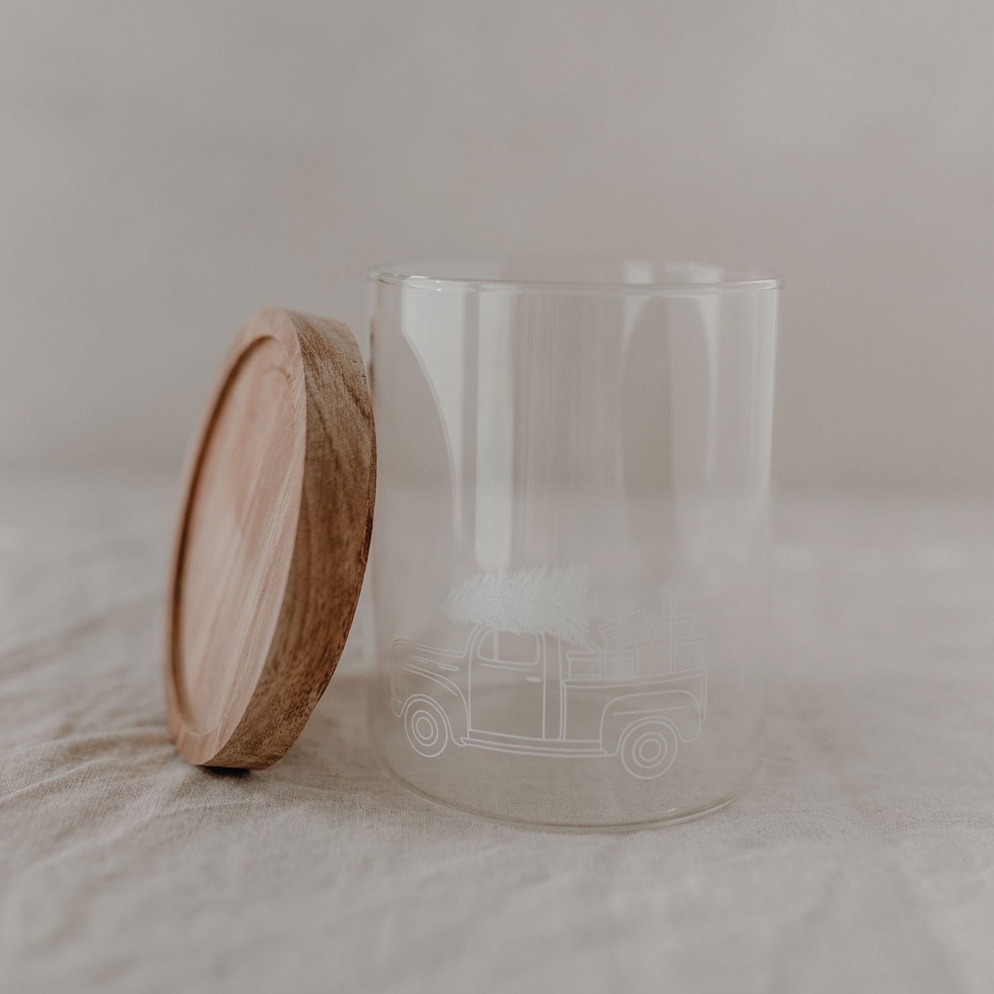 Vorratsglas Weihnachtsauto 13 cm