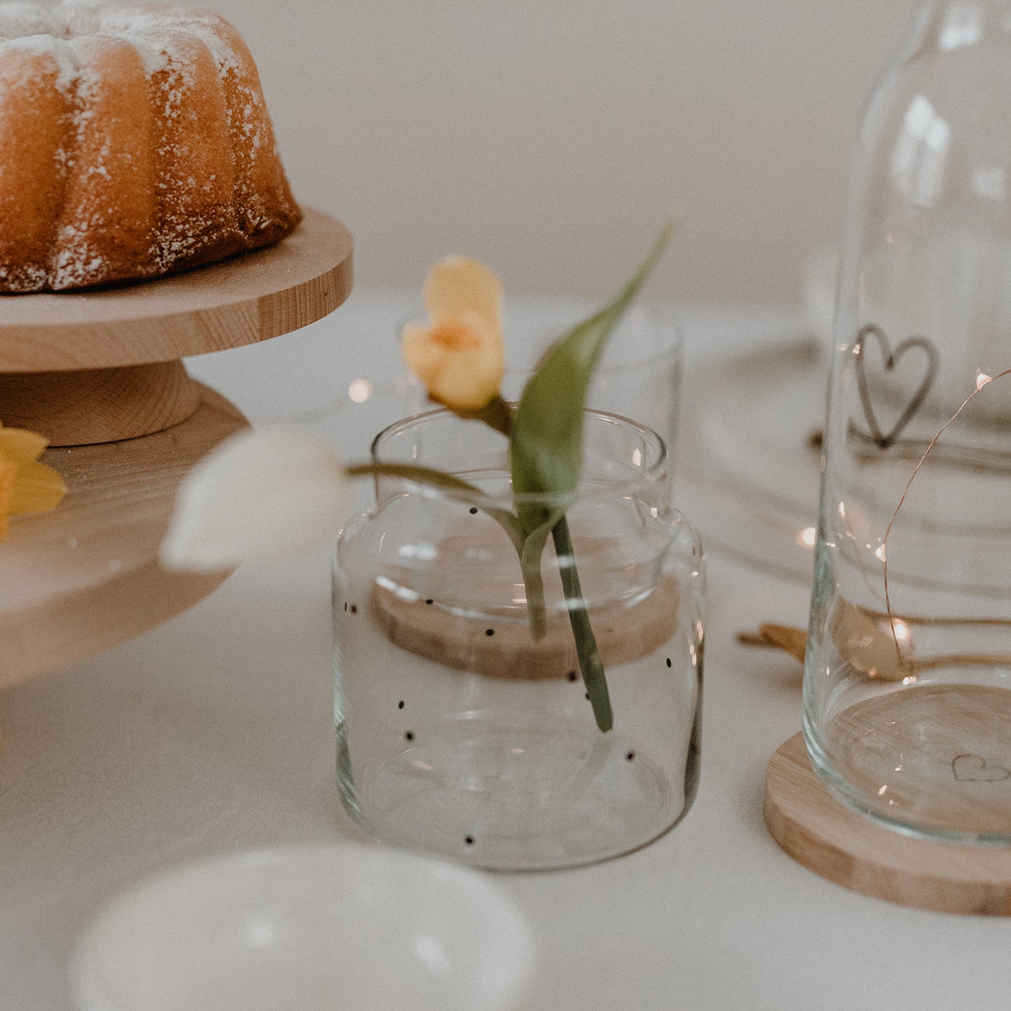 Vase aus Glas mittel Punkte