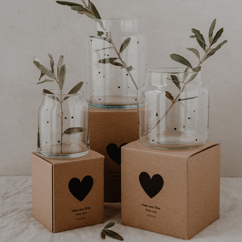 Vase aus Glas mittel Punkte