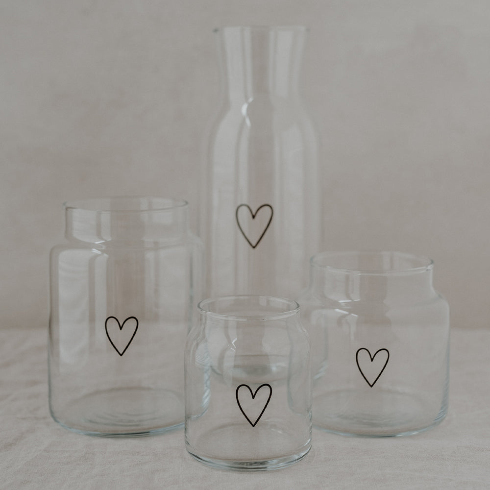 Vase aus Glas groß Herz