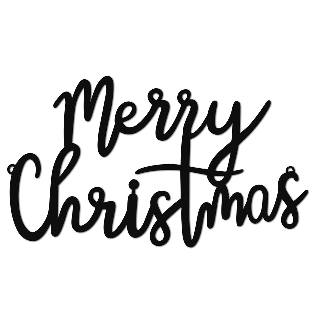 Lettres en relief en bois Merry Christmas en Noir