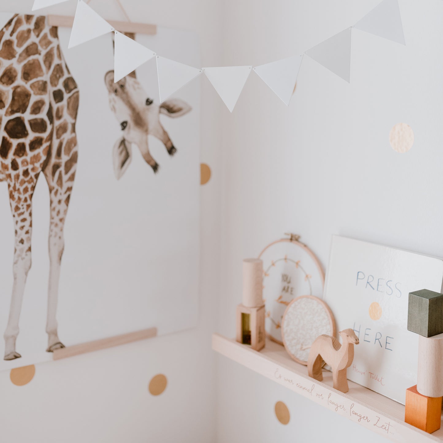 Holzanhänger Wimpel Weiß im 10er Set