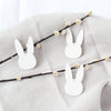 Pendentif en bois lapin blanc en lot de 8