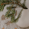 Pendentif en bois maison nature en lot de 8