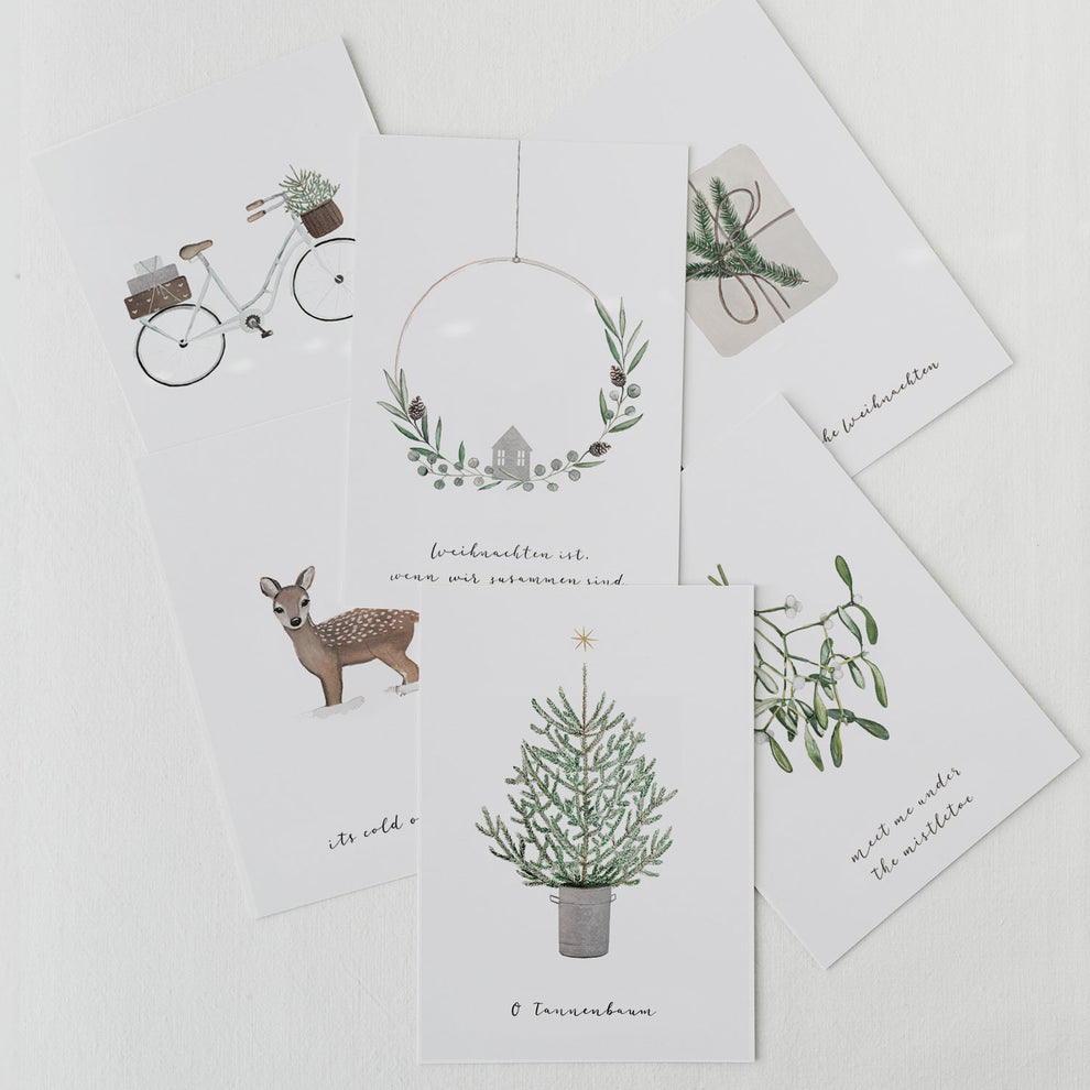 Kartenset Weihnachten im 6er Set