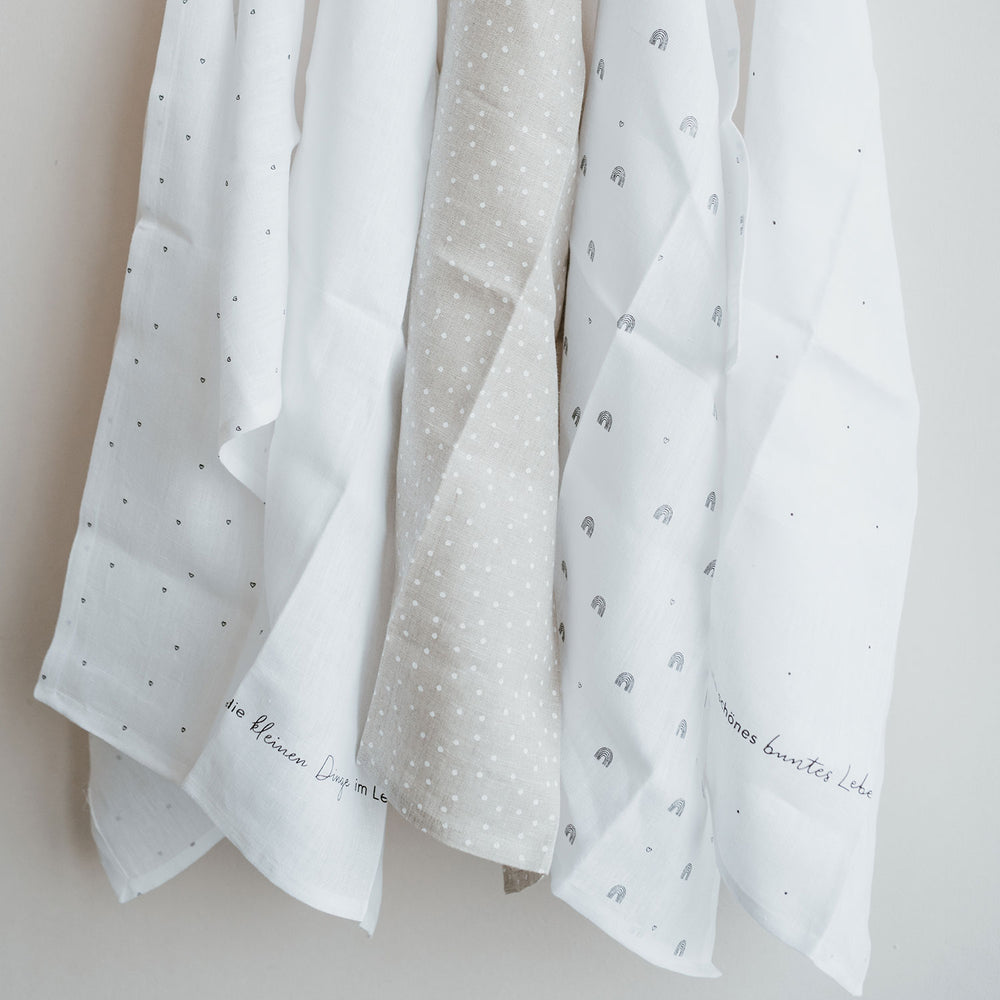 Leinen Geschirrtücher Herzen im 2er Set