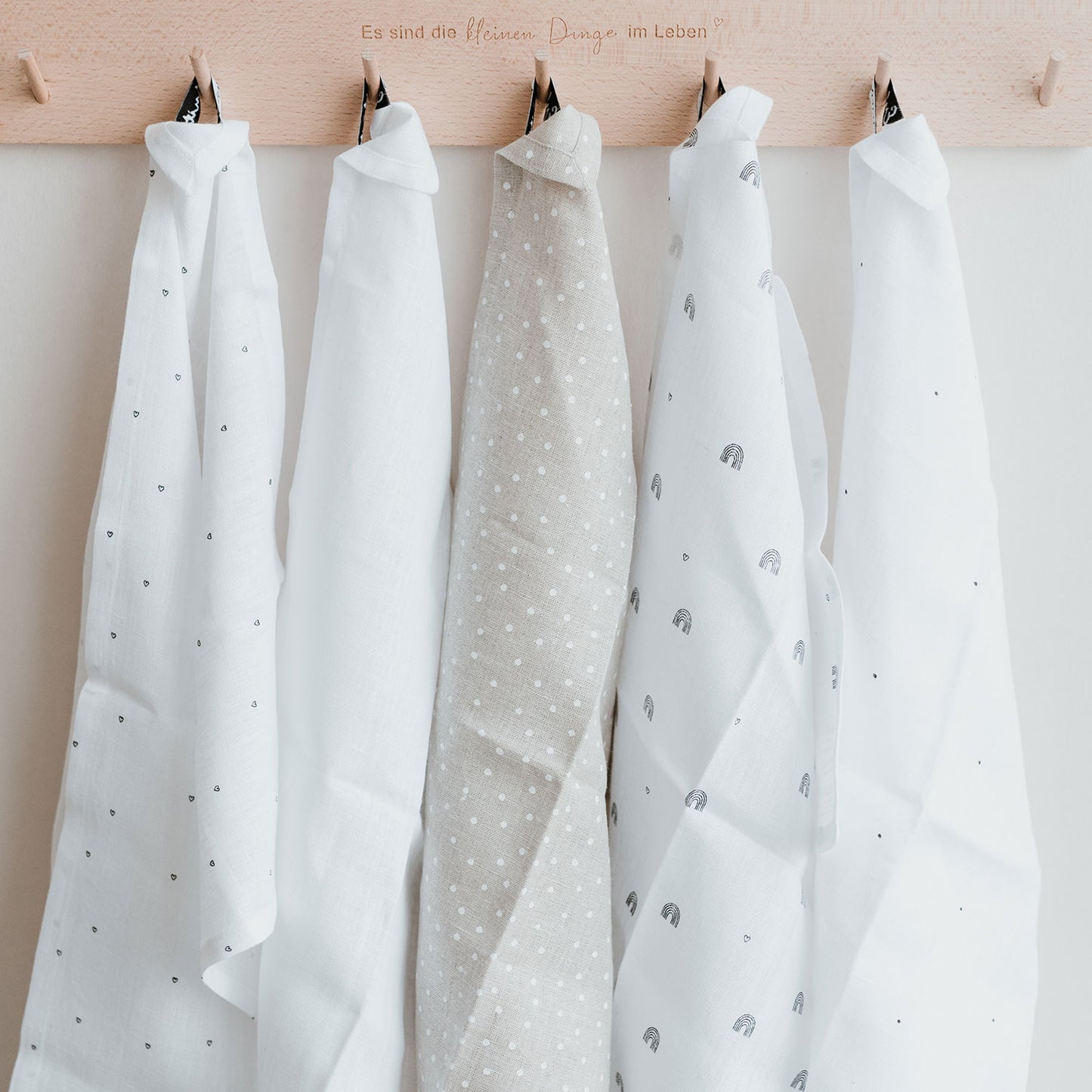 Leinen Geschirrtücher Herzen im 2er Set