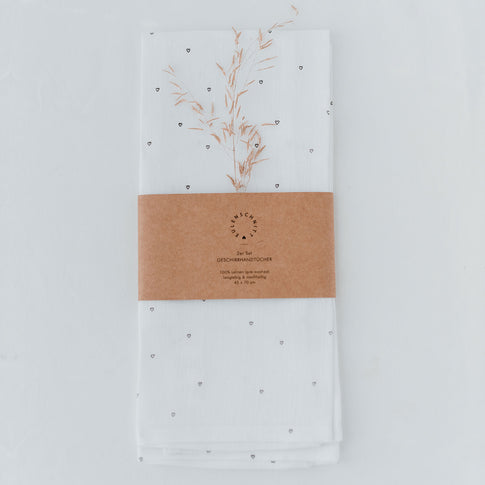 Leinen Geschirrtücher Herzen im 2er Set