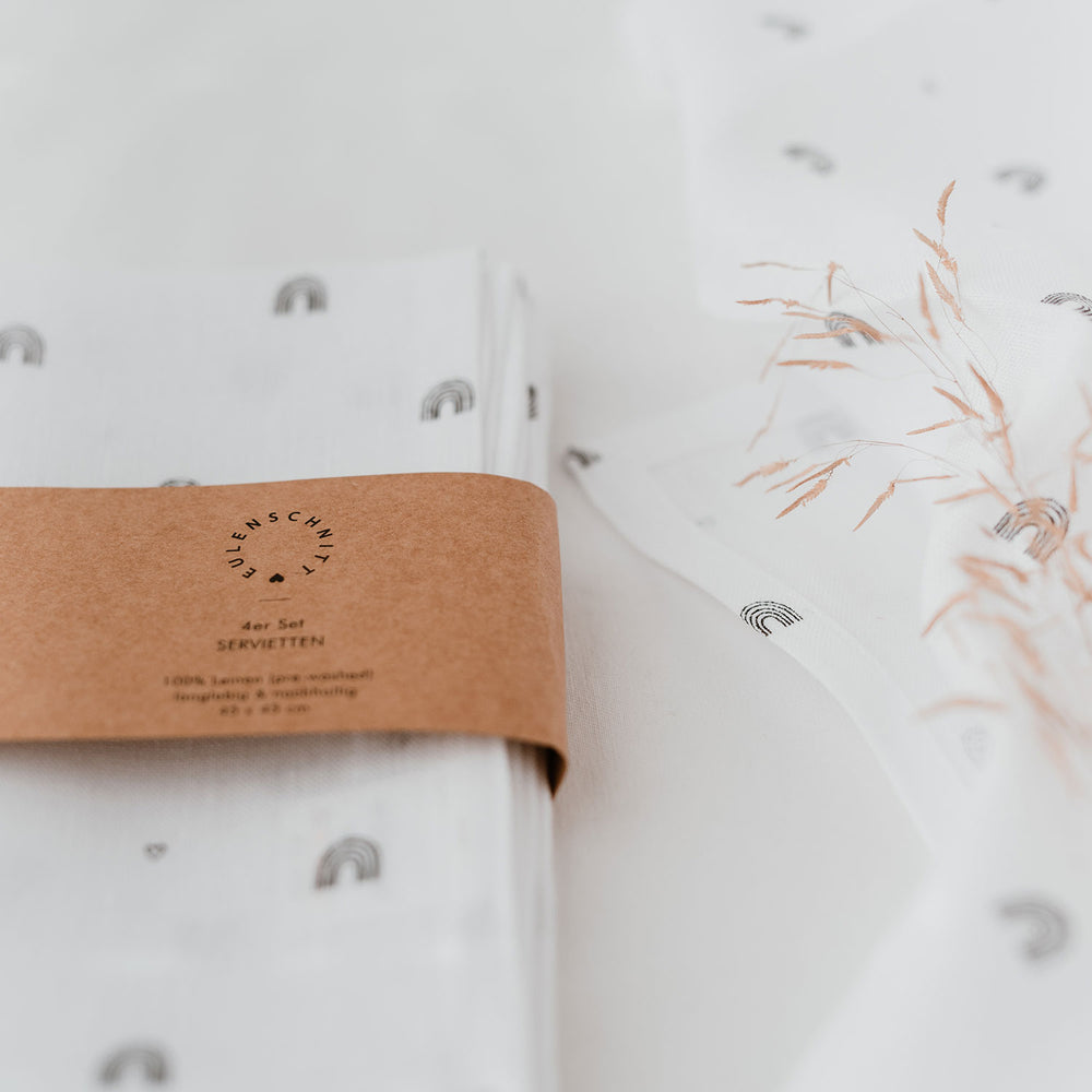 Leinen Servietten Regenbogen im 4er Set