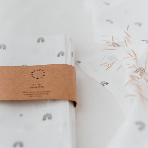 Leinen Servietten Regenbogen im 4er Set