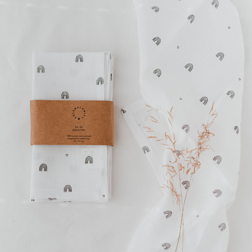 Leinen Servietten Regenbogen im 4er Set