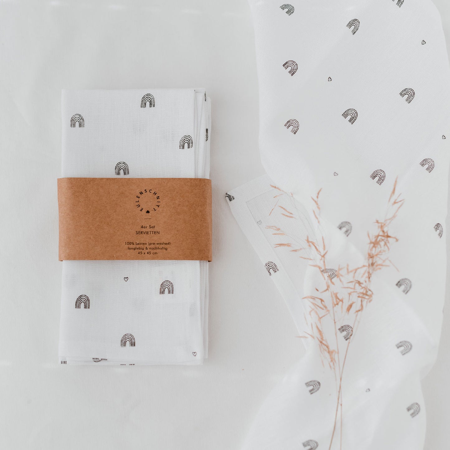 Leinen Servietten Regenbogen im 4er Set