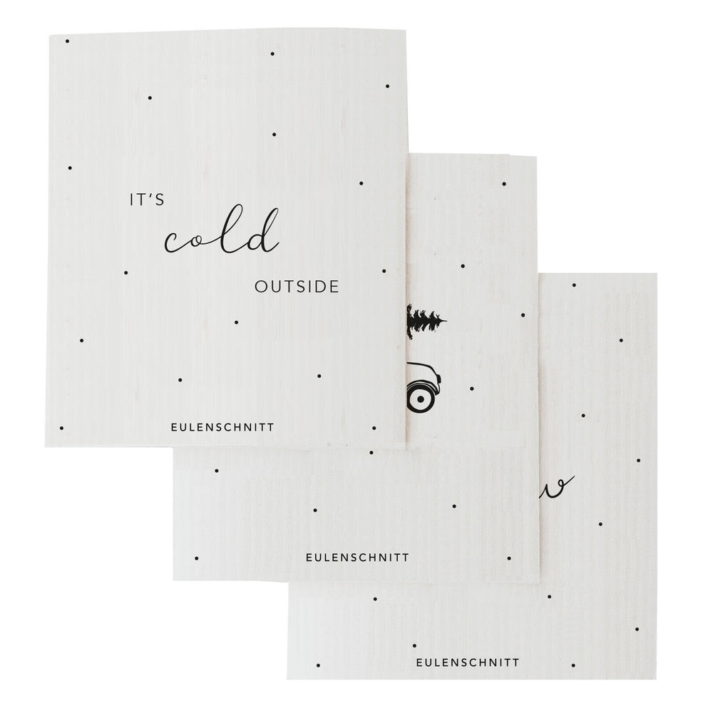 Chiffons éponges It´s cold outside en lot de 3
