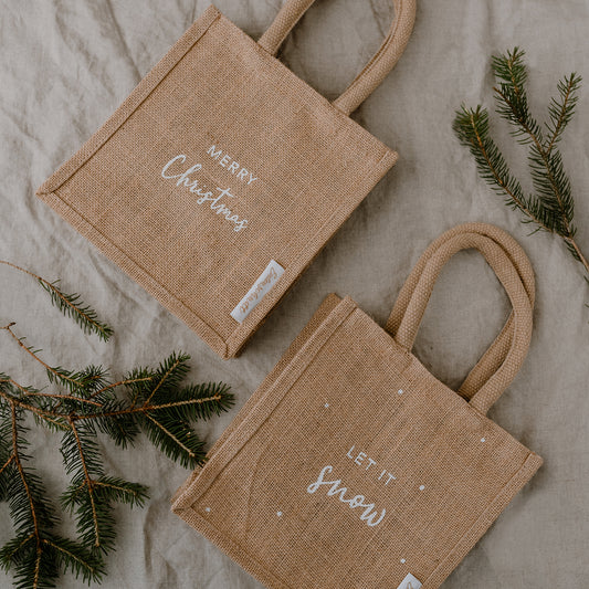 Mini Jute Shopper Christmas im 2er Set