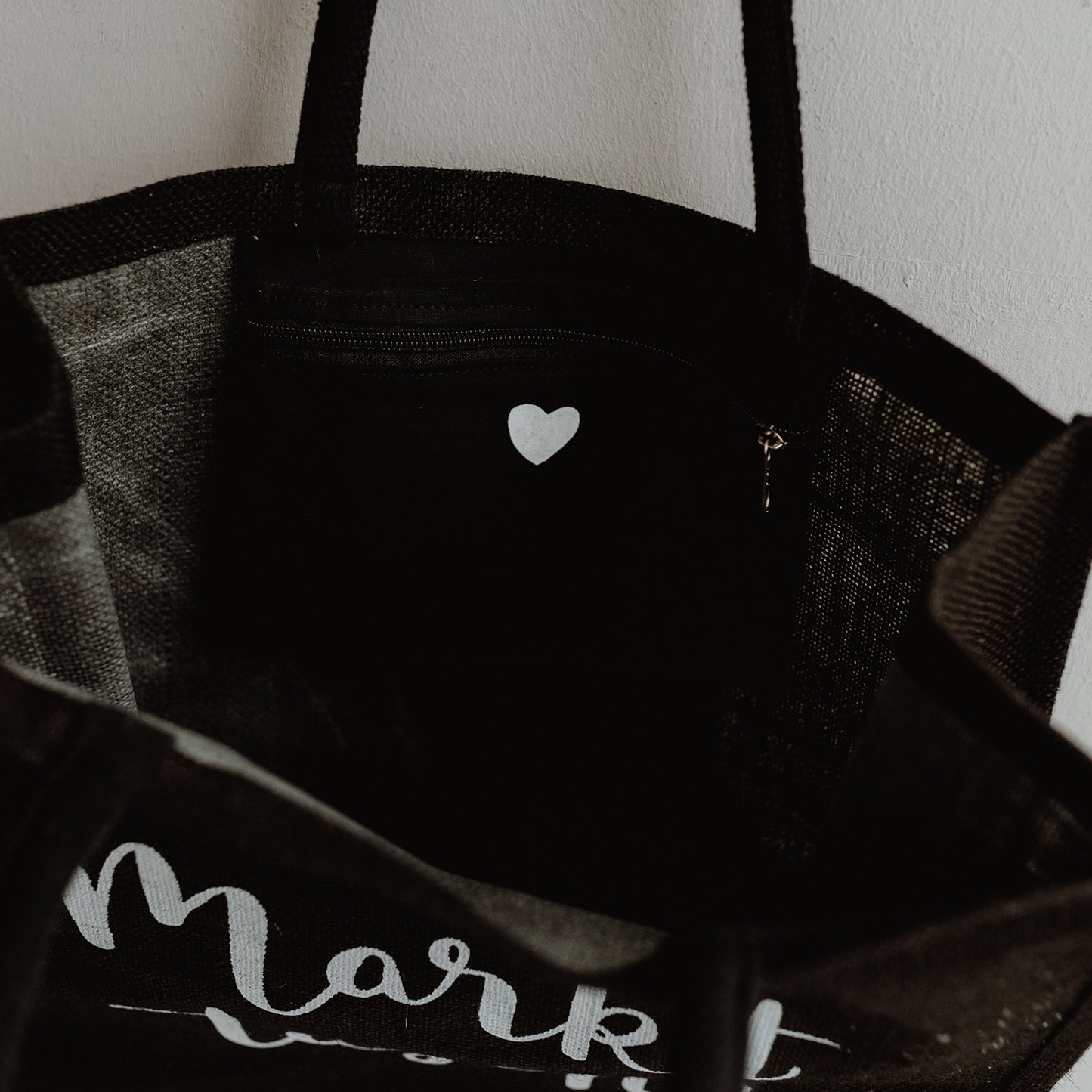 Jute Shopper Markttasche schwarz