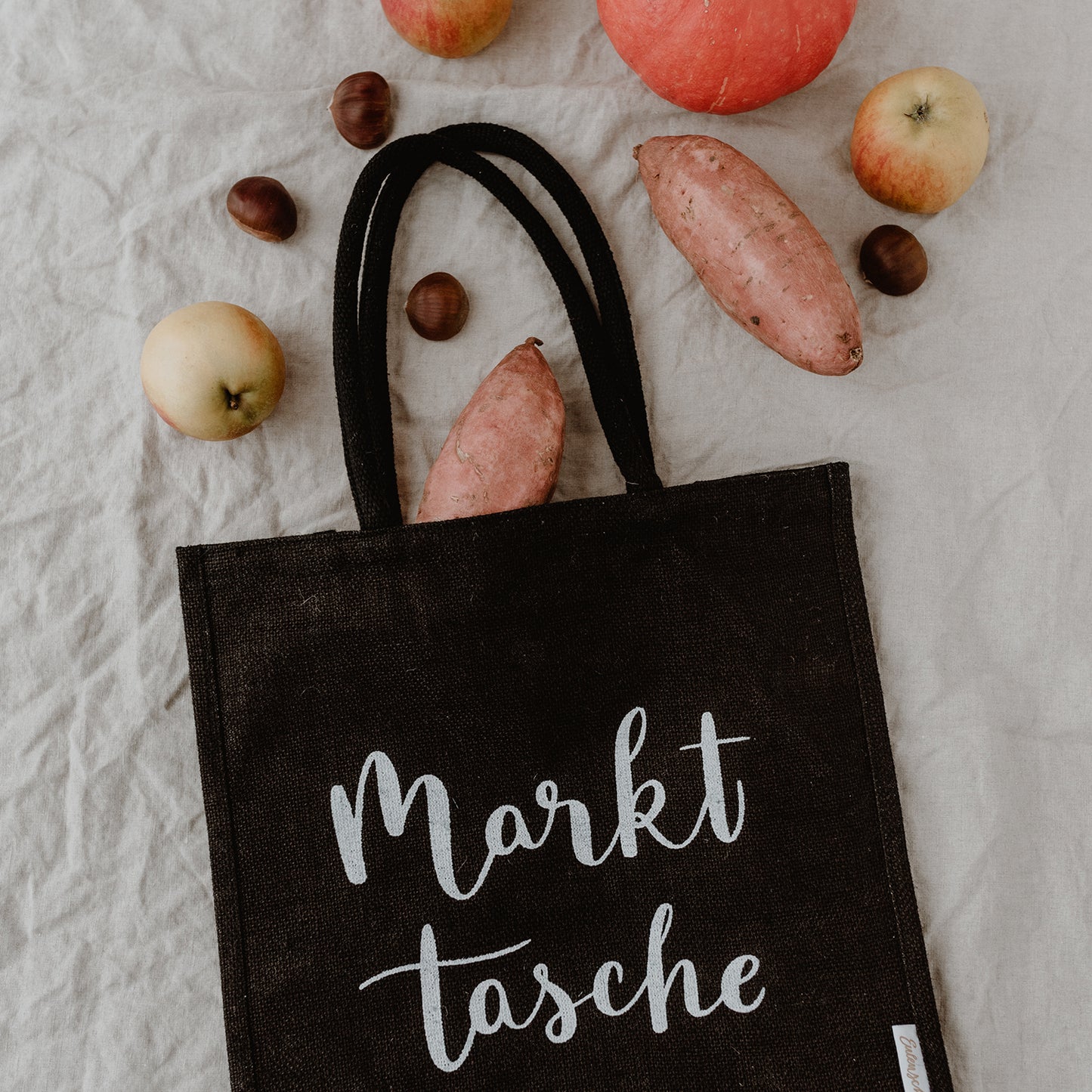 Jute Shopper Markttasche schwarz