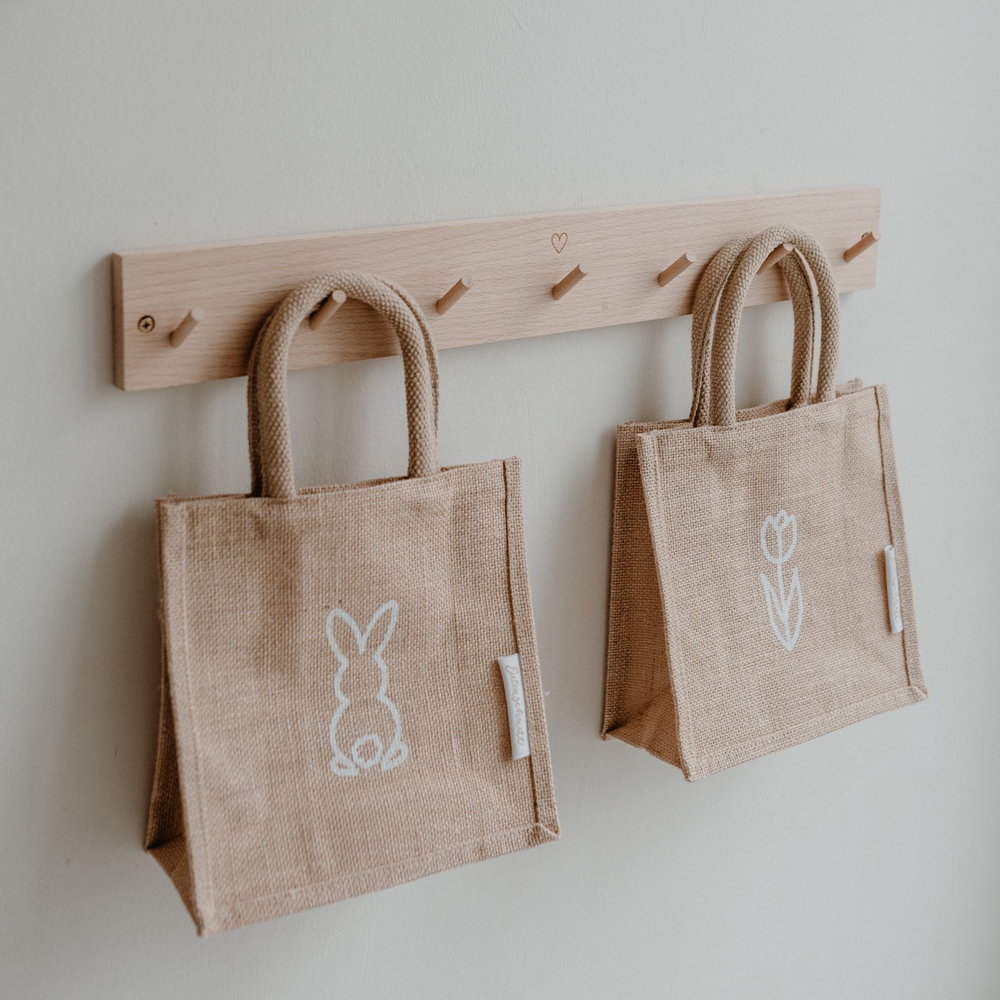 Mini Jute Shopper Tulpe & Hasi im 2er Set