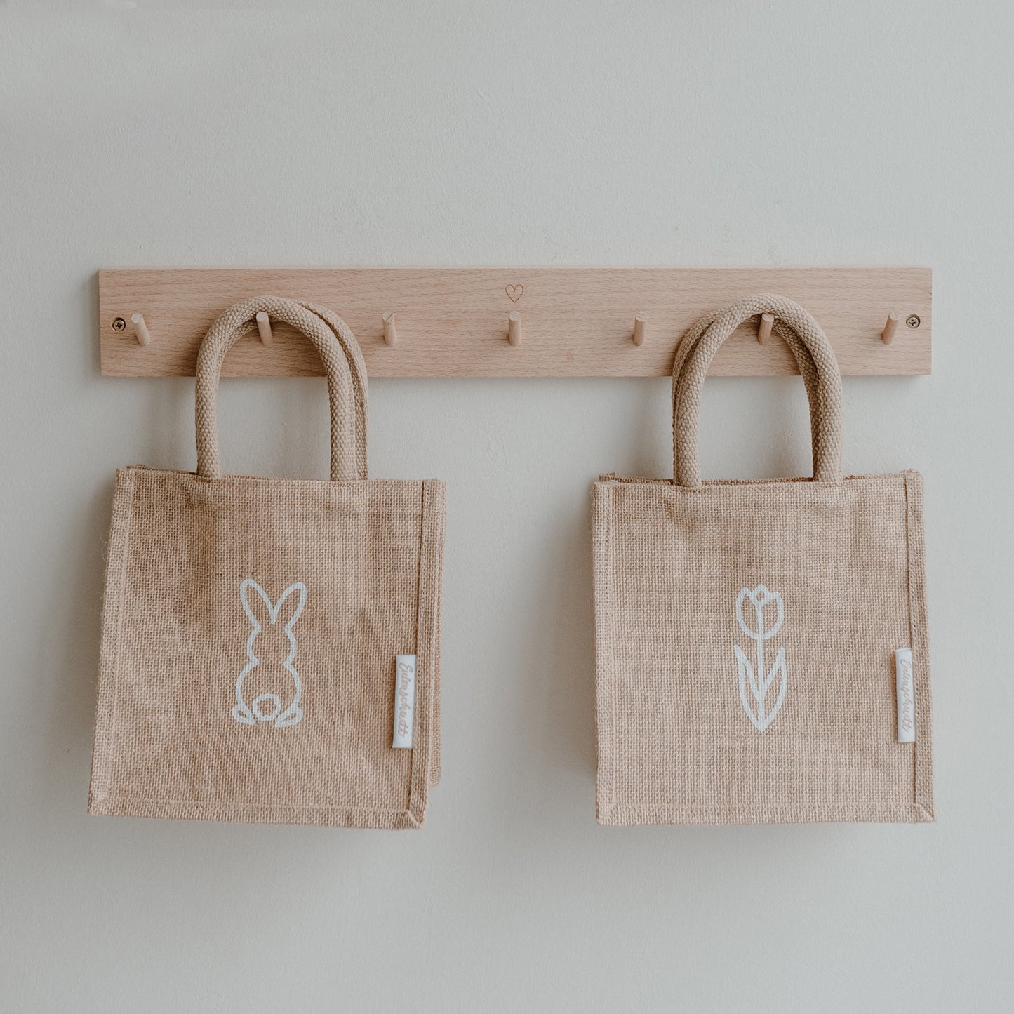 Mini Jute Shopper Tulpe & Hasi im 2er Set