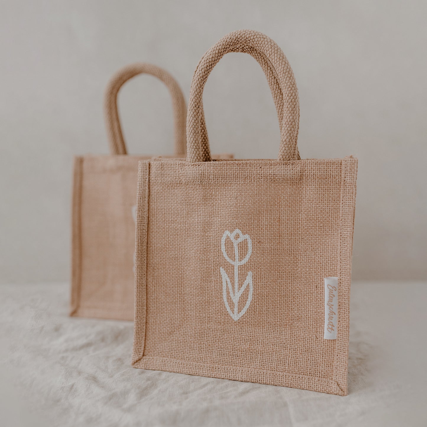 Mini Jute Shopper Tulpe & Hasi im 2er Set