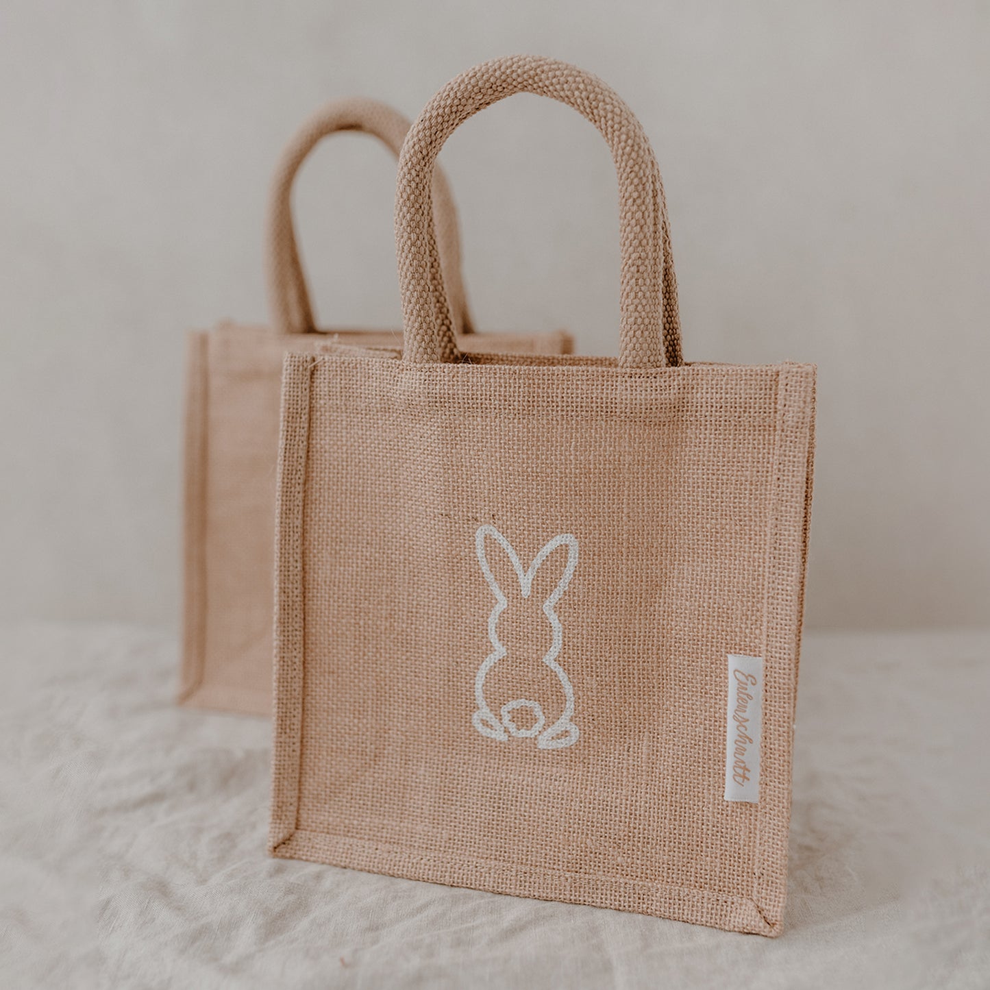 Mini Jute Shopper Tulpe & Hasi im 2er Set